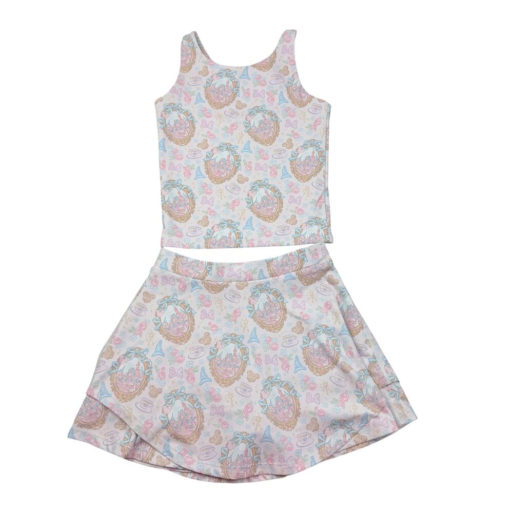 Charlie’s Project Kids Girls Disney Skirt & Top Athletic Set, Size 8